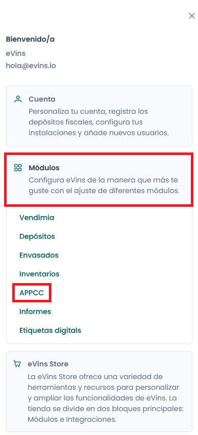 Activar módulo