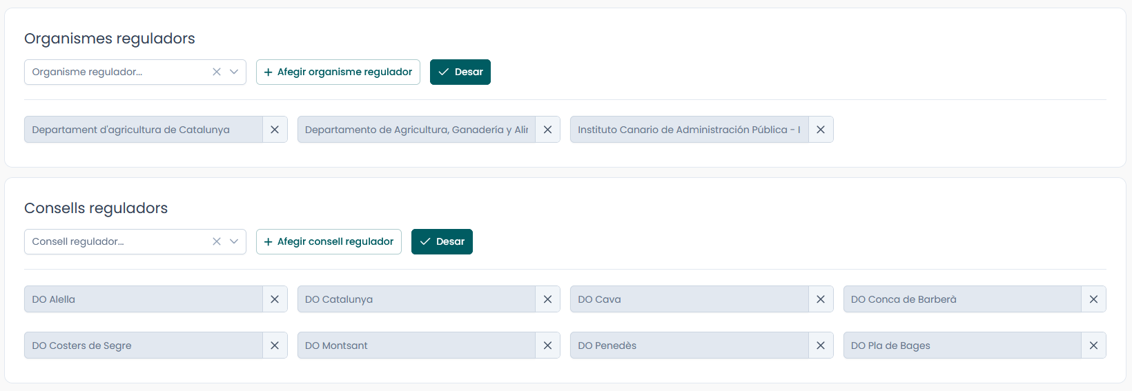 Añadir organismo
