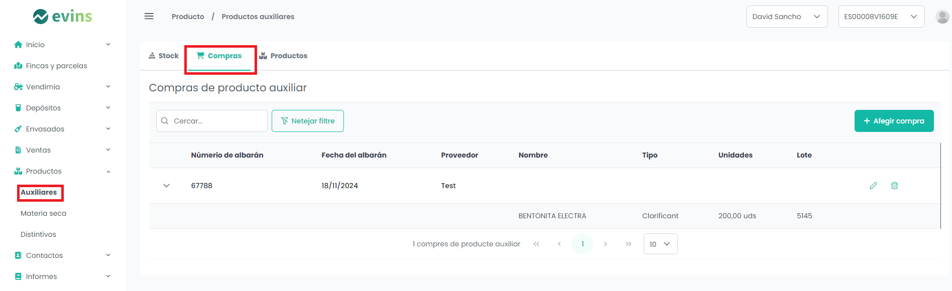 Paso 1: Compras tabla