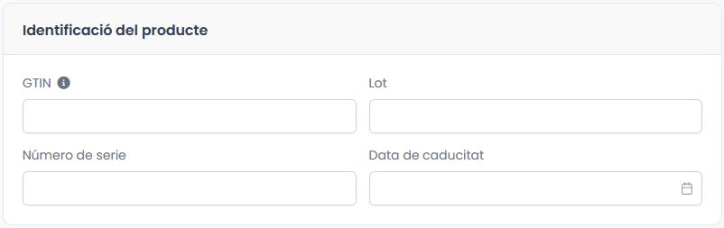 Identificación producto