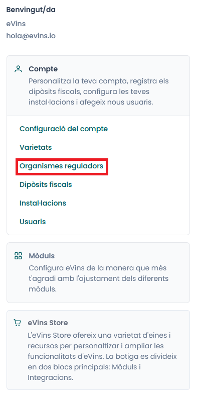 Accés a configuració