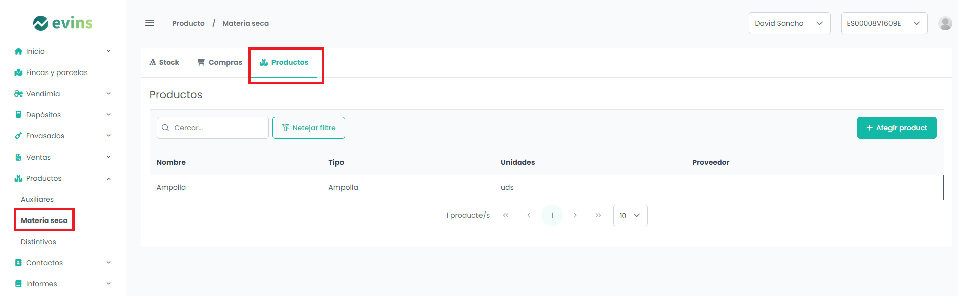 Pas 1: Productes taula